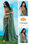 Celestial By Stavan Fancy Fabric With Embroidery Work Saree Wholesale In India